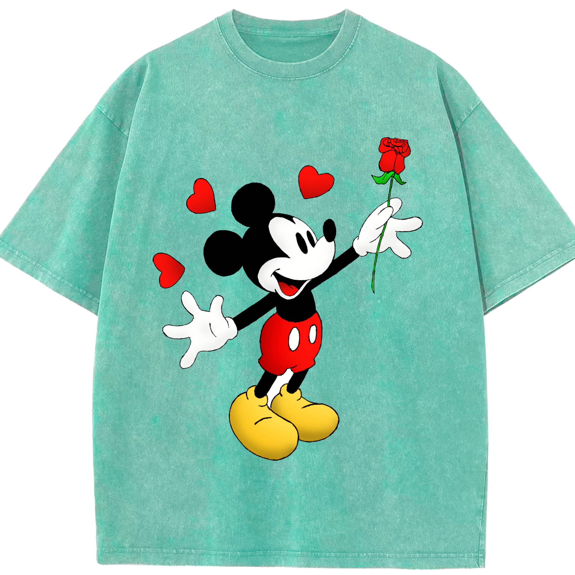 （画像用） ミッキーマウス Mickey Mouse 綿100% ヴィンテージ風 半袖Tシャツ（フロントプリント）